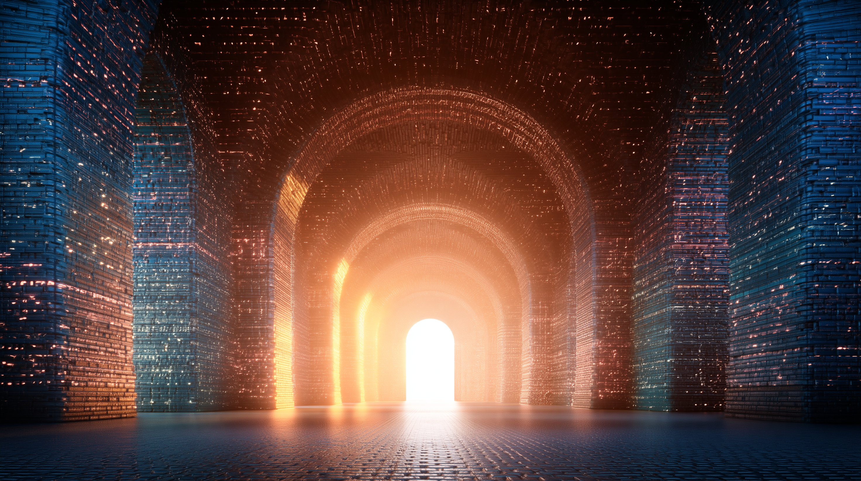 A vast architectural foundation being built with glowing licensed music contracts as bricks, representing ElevenLabs licensed-first approach to AI music