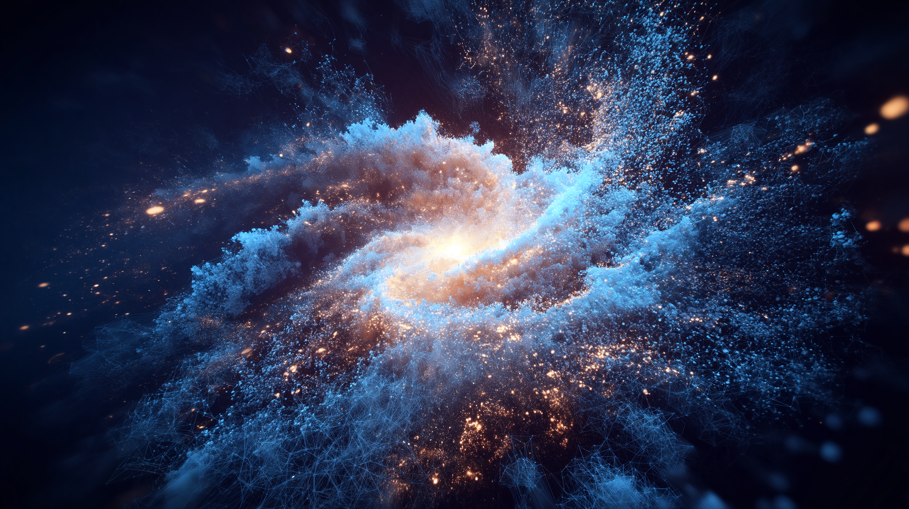 NVIDIA Cosmos world model showing an entire universe rendered as a data structure with galaxies as neural network nodes and stars as computation points